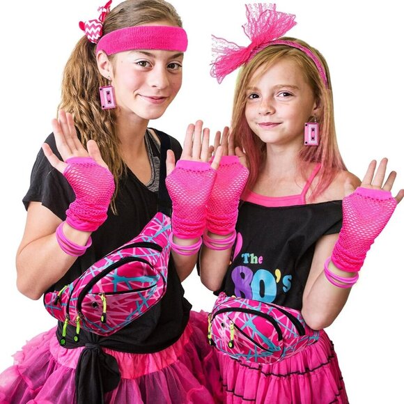 80s Accessories for Women Girls Neon Retro Party Outfits Pink Fanny Pack Leg War main image 7